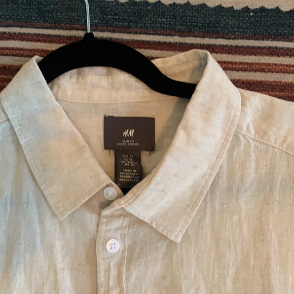 NEVER WORN XL H&M men’s linen ivory shirt - Picture 2 of 3